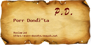 Porr Donáta névjegykártya